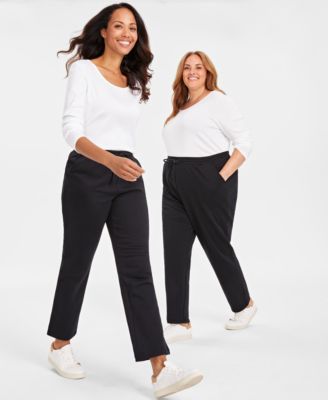 Women's Mid-Rise Drawstring-Waist Fleece Pant, Created for Macy's