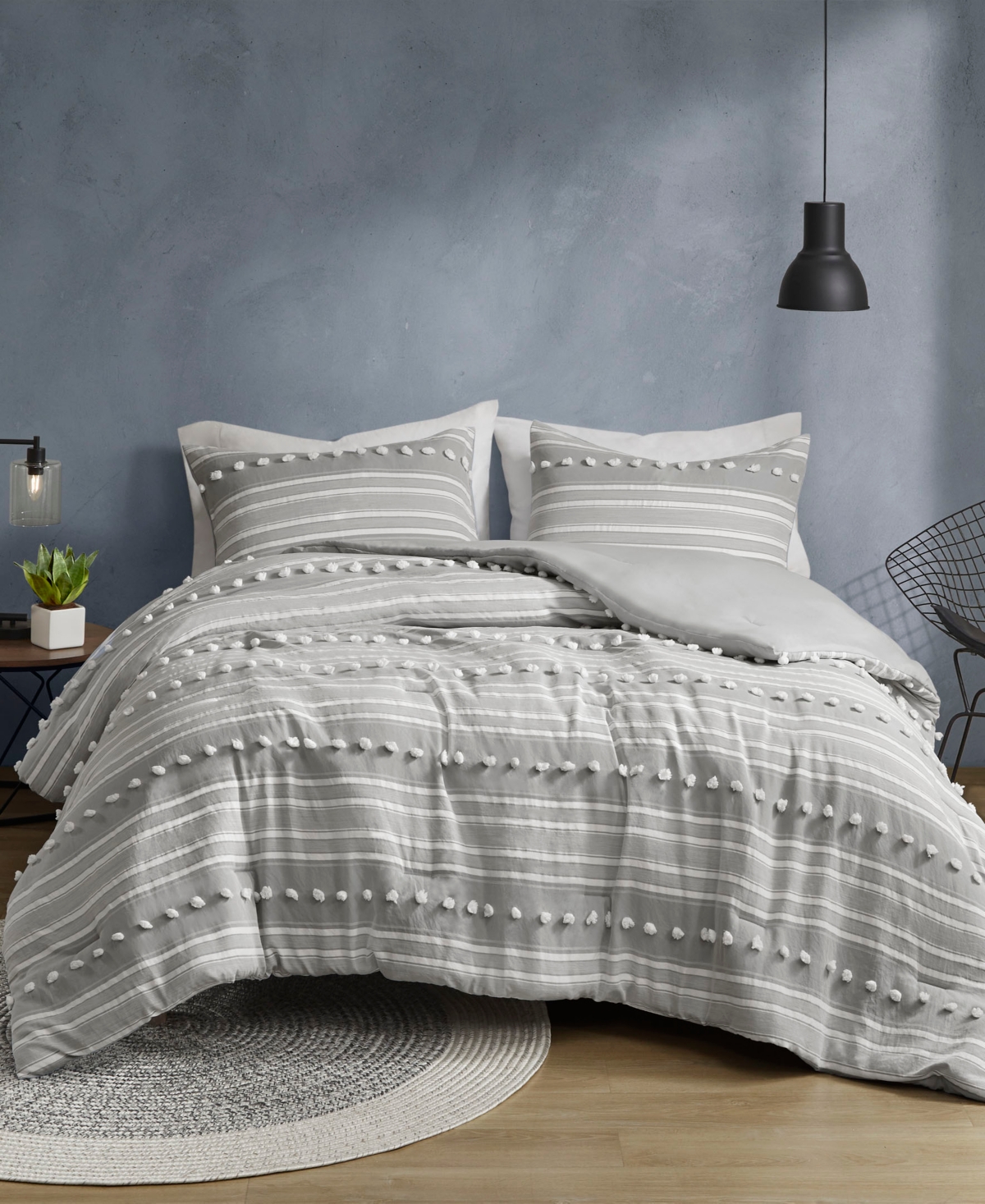 URBAN HABITAT ROWAN STRIPED 3-PC. COMFORTER SET, FULL/QUEEN 