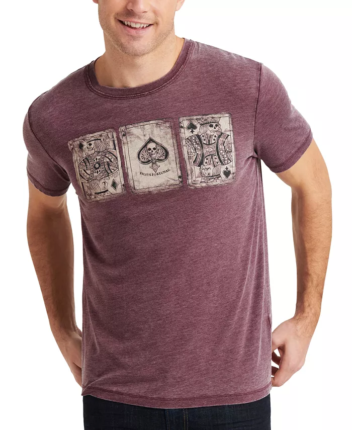 Men's Poker Cards Short-Sleeve T-Shirt, Port Royle Burnout