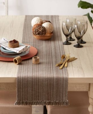 Variegated Fringe Table Runner, 13x72 Inches