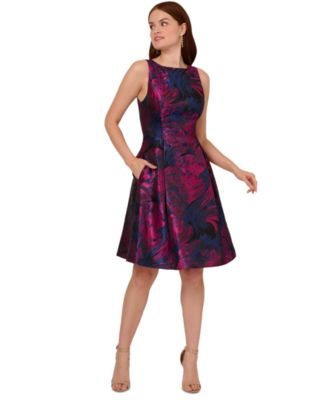 Adrianna papell jacquard fit & flare dress best sale