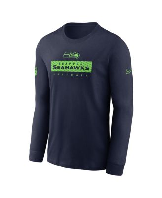 Men's College Navy Seattle Seahawks Sideline Performance Long Sleeve T-Shirt
