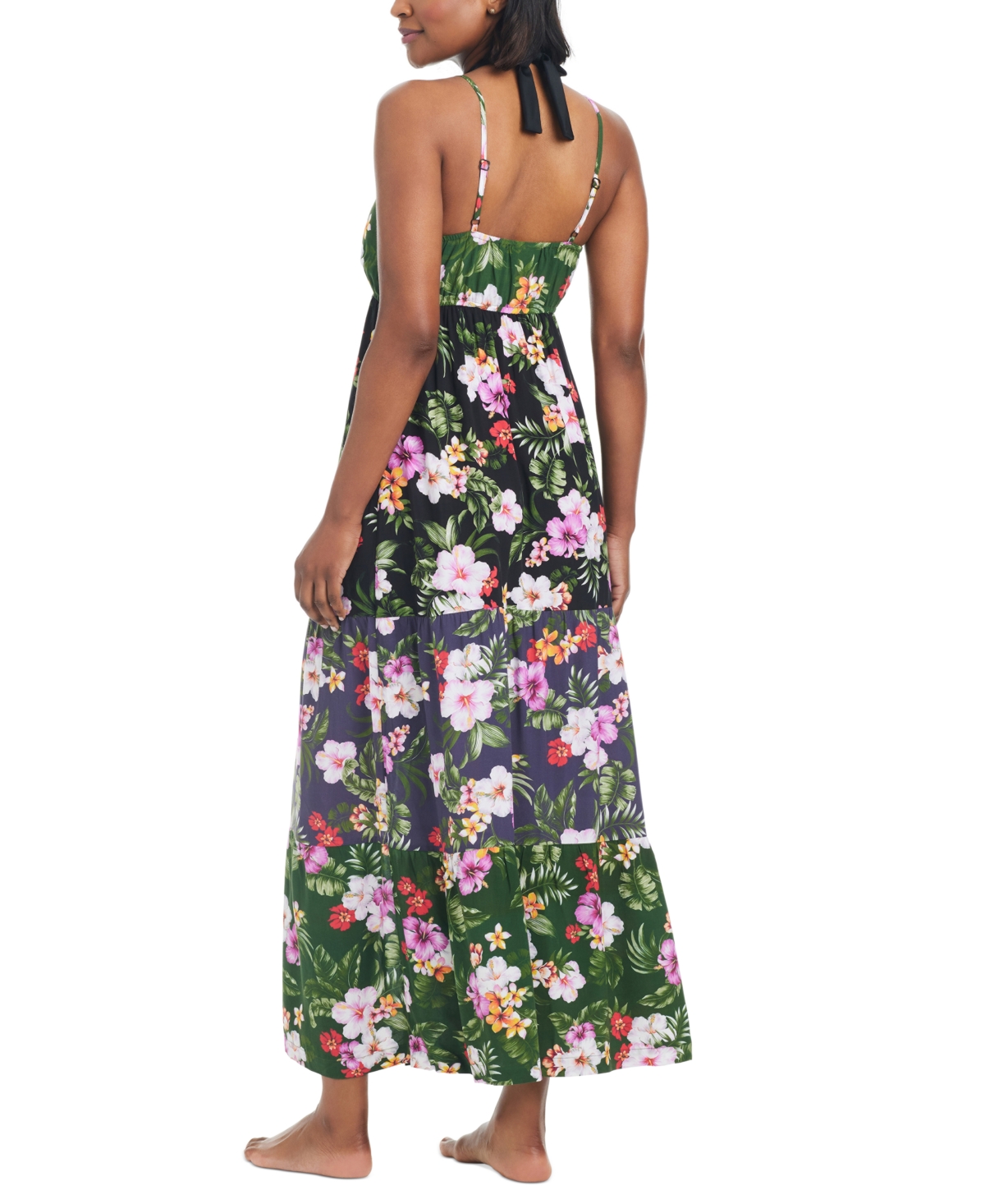 BAR III WOMEN'S FLORAL-PRINT TIERED COVER-UP DRESS, CREATED FOR MACY'S 