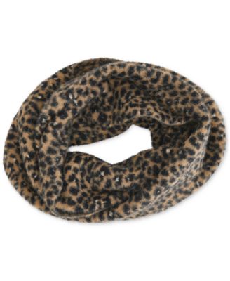DKNY - Women's Fuzzy Leopard-Print Loop Scarf