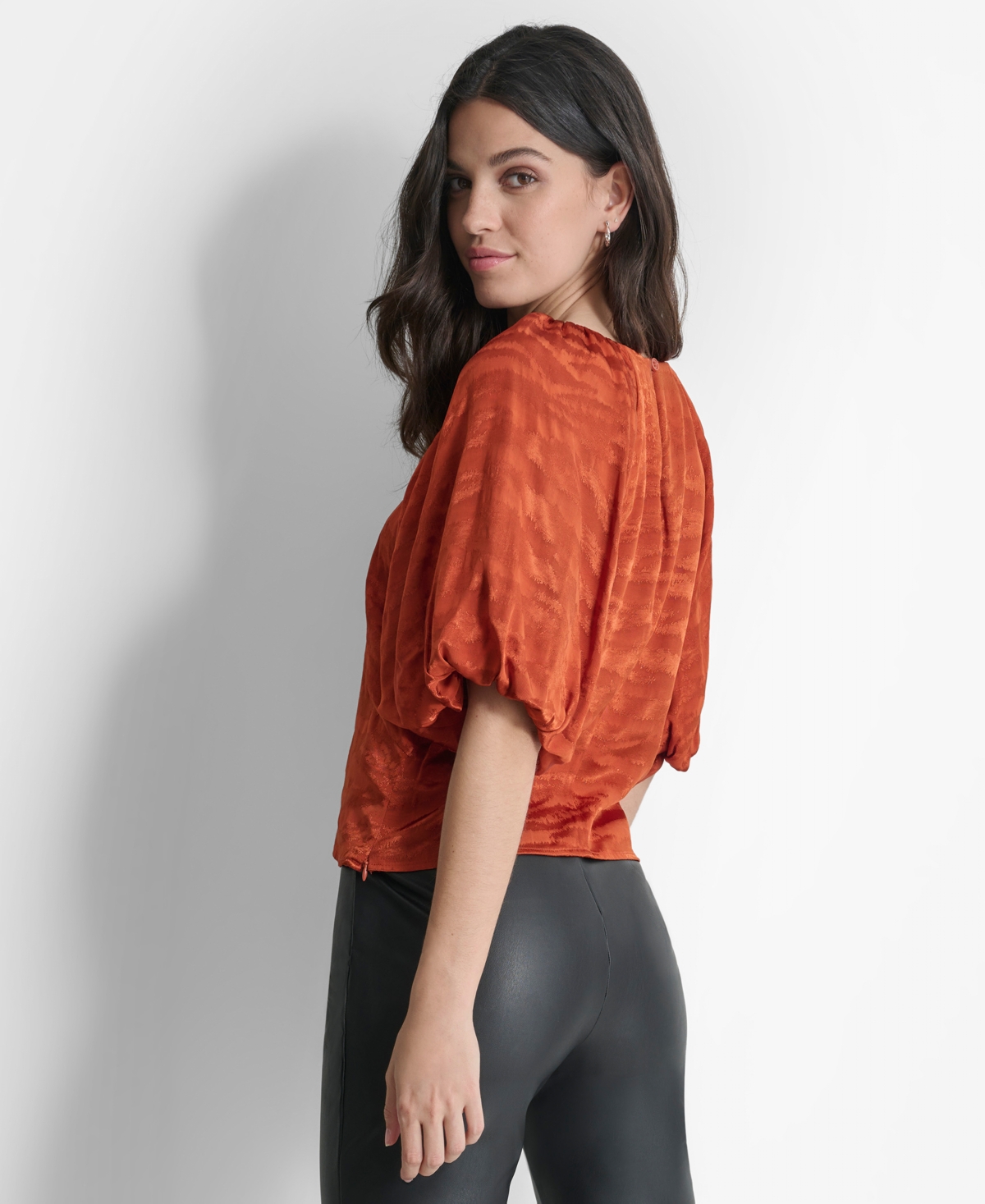Dkny Women's Puff-Sleeve Jacquard Top -rus