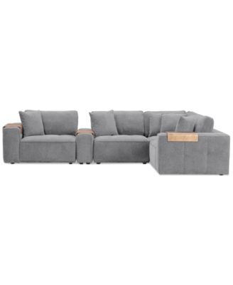 CLOSEOUT! Nycolle 5-Pc. Modular Fabric L-Shape Sectional with 1 Console, Created for Macy's