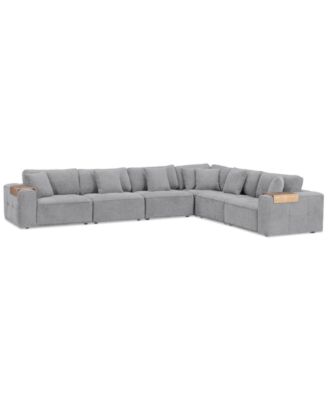 Nycolle 6-Pc. Modular Fabric L-Shape Sectional at Macy's