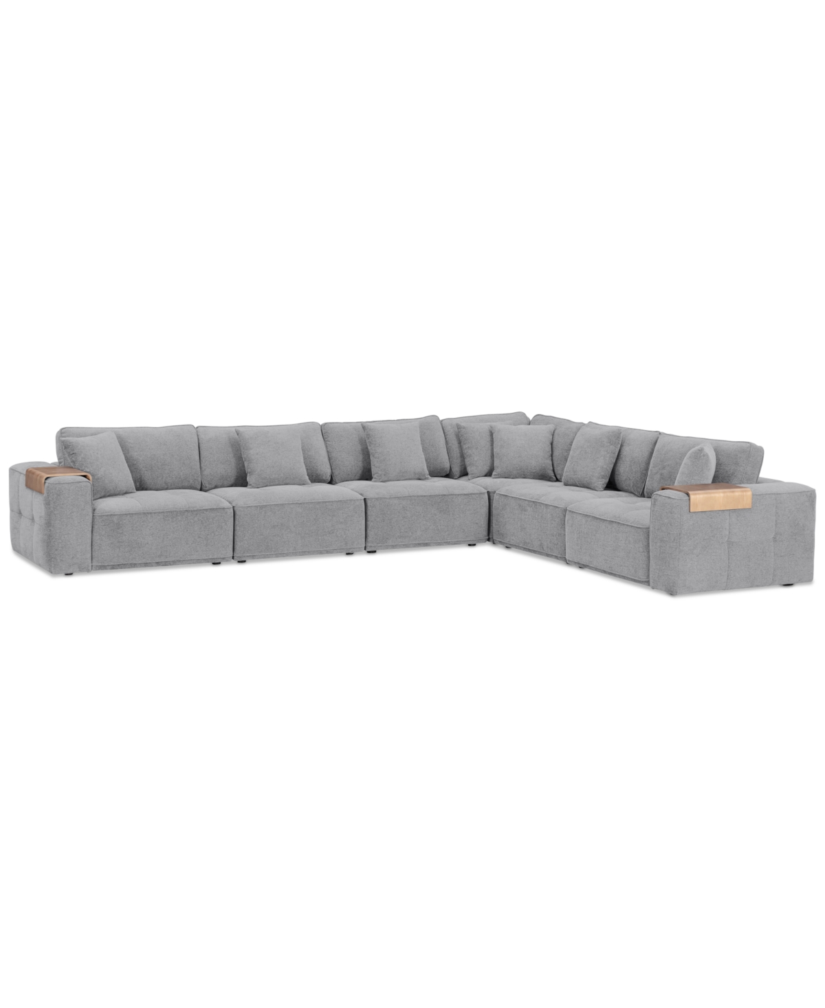 Shop Macy's Nycolle 6-pc. Modular Fabric L-shape Sectional, Created For  In Mineral