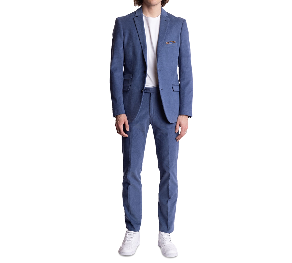 Men's Dover Slim Fit Notch Lapel Blazer - Blue Cord