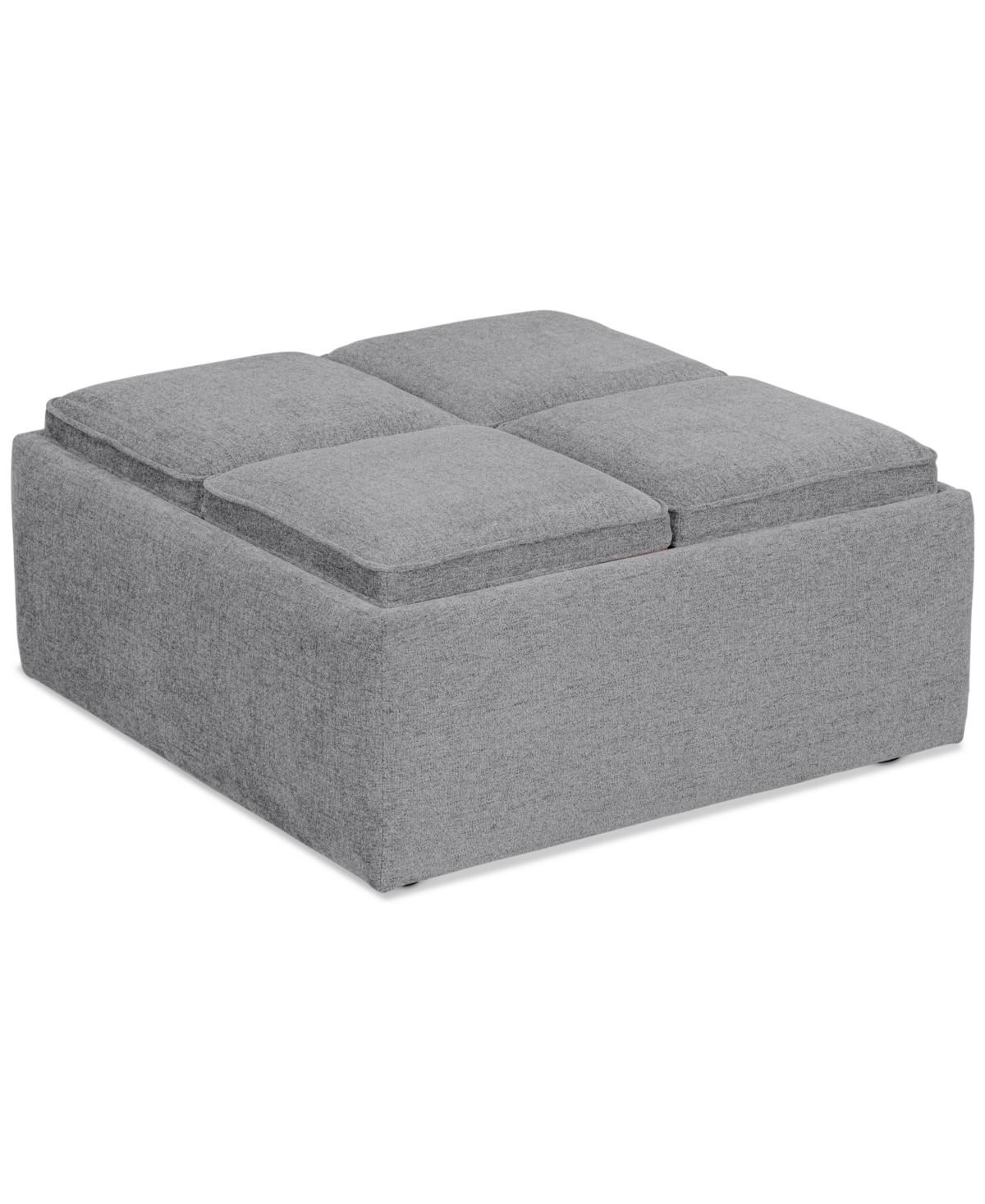 Macy's Nycolle Fabric Ottoman With Reversible Trays, Created For  In Mineral