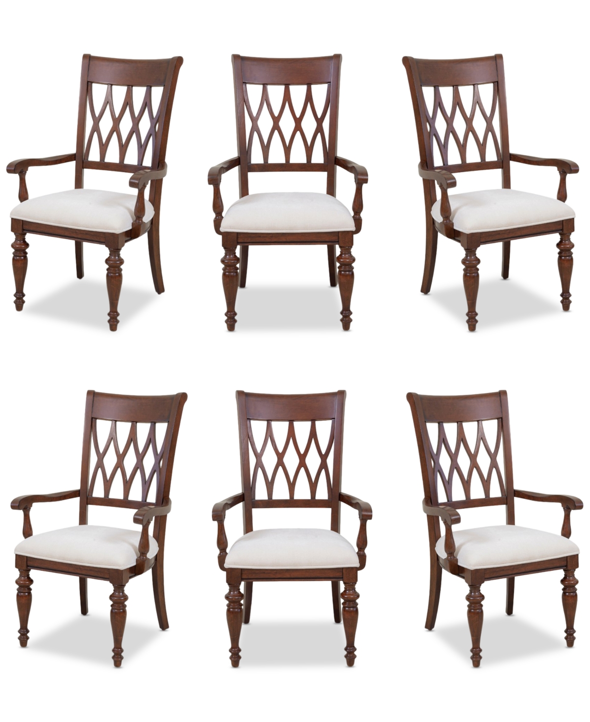Macy's Daria 6 Pc. Arm Chair Set In Brown