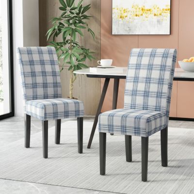 Elegant Fabric Dining Chair with Sharp Edges
