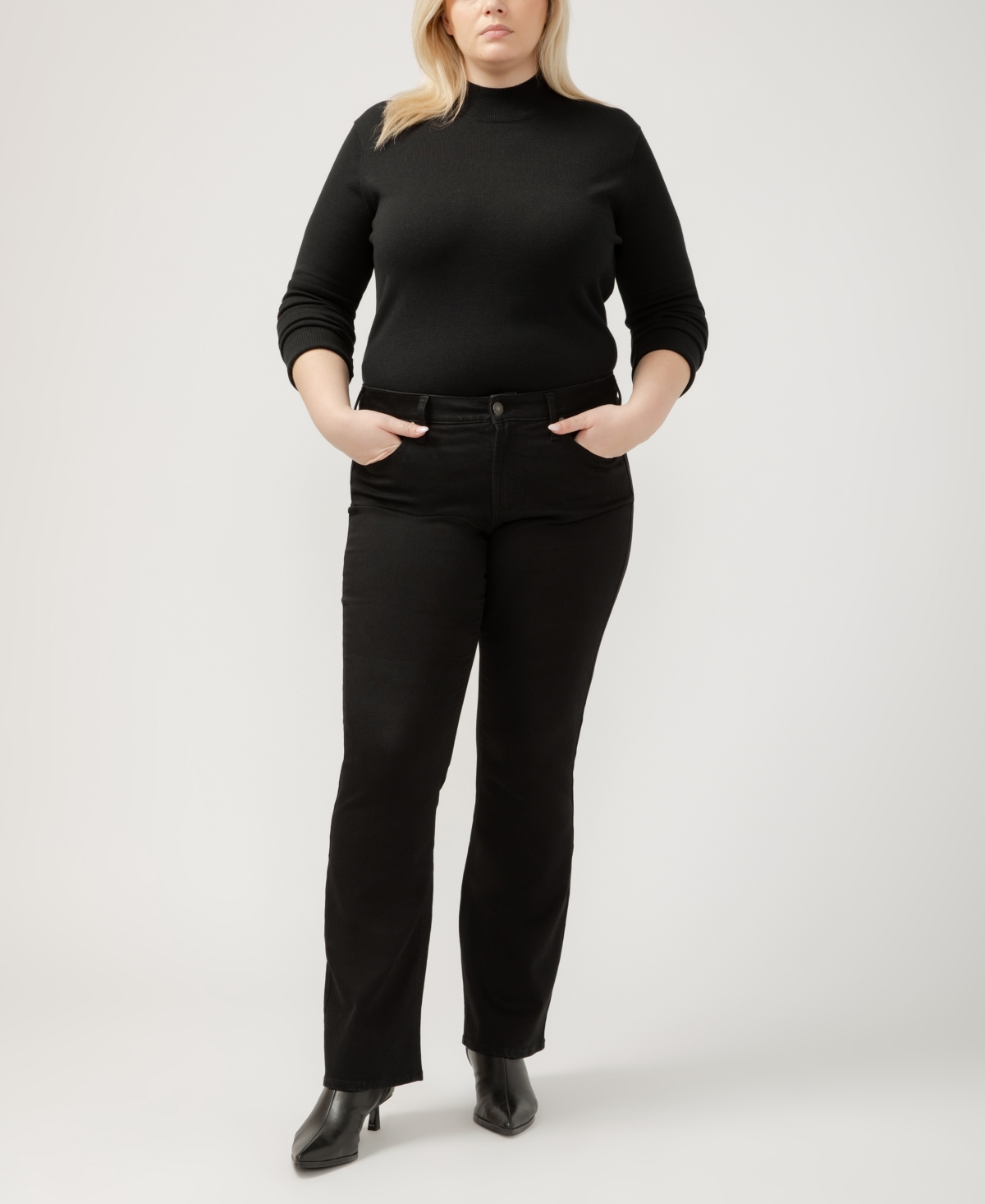 SILVER JEANS CO. PLUS SIZE SUKI MID RISE CURVY FIT BOOTCUT JEANS 