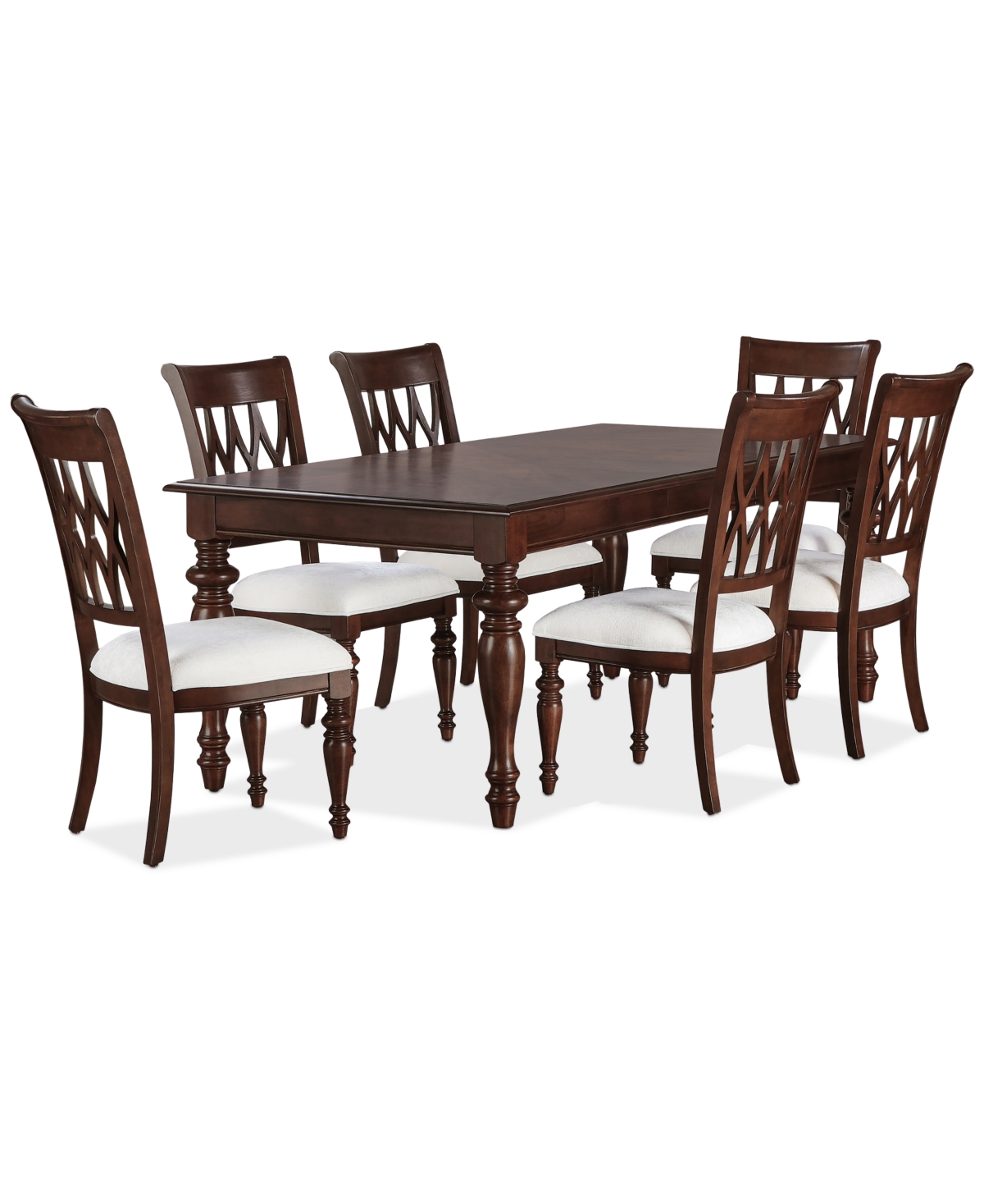 Macy's Daria 7-pc. Dining Set (rectangular Table & 6 Upholstered Back Side Chairs), Created For  In Brown