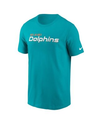 Men's Aqua Miami Dolphins Primetime Wordmark Essential T-Shirt