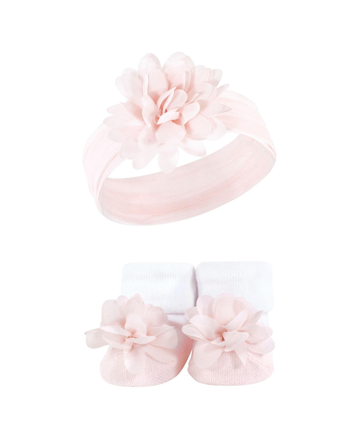 Hudson Baby Baby Girls Headband and Socks Giftset, One - Soft floral