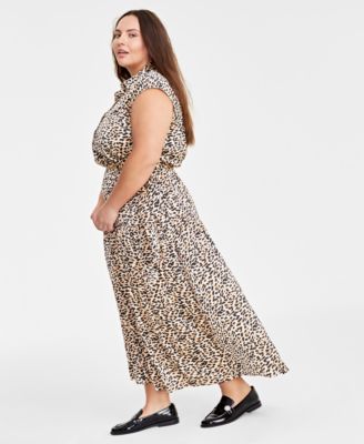 On 34th Trendy Plus Size Animal-Print Maxi Dress, Created for Macy's 
