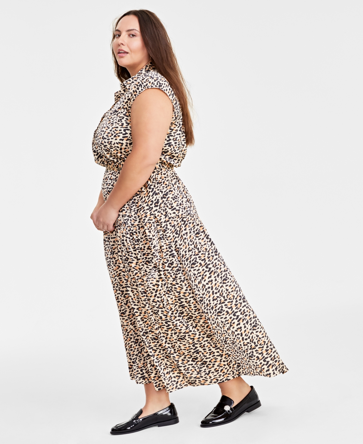 On 34th Trendy Plus Size Animal-Print Maxi Dress, Created for Macy's