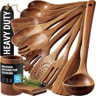 Zulay Kitchen 12-Piece Teak Wooden Utensils for Cooking - Macy's
