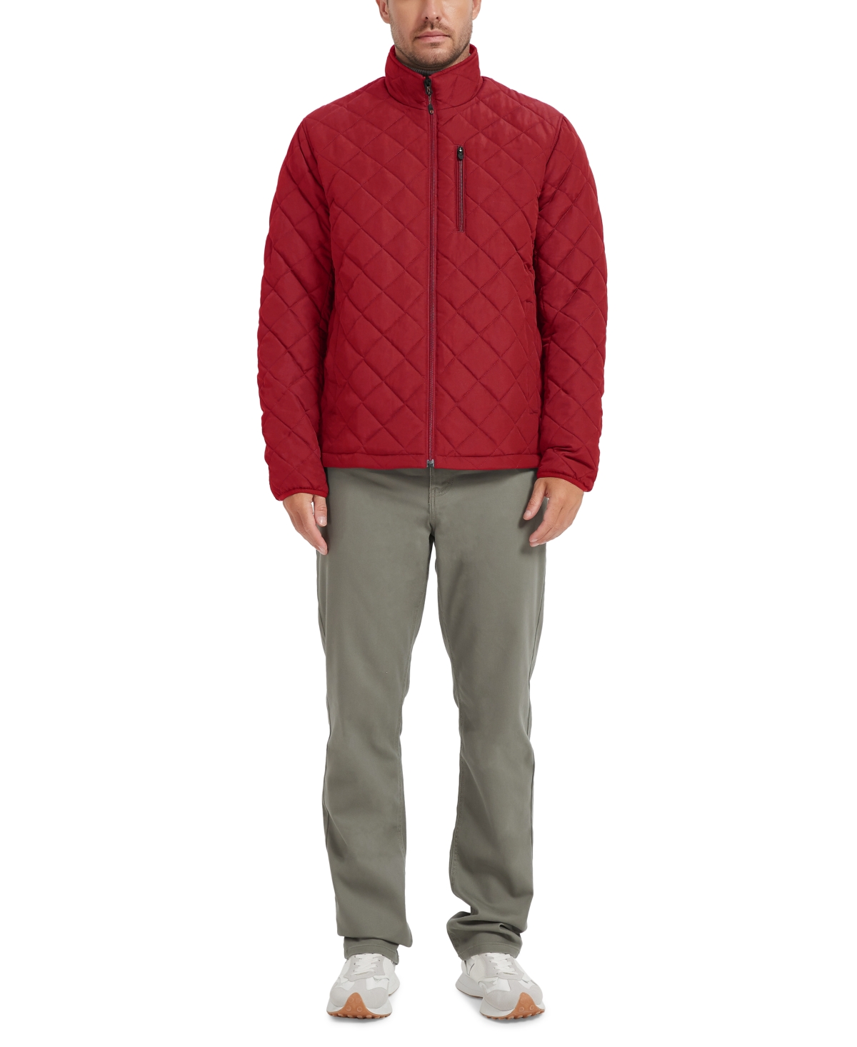 Men's Diamond Quilted Heritage Jacket, Created for Macy's - Dark Forest