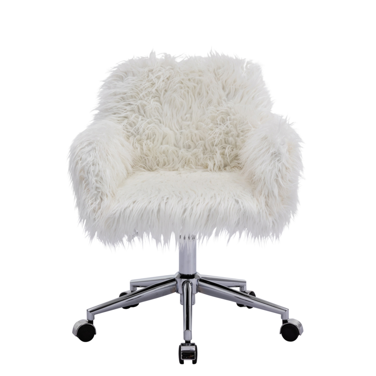 Streamdale Furniture Modern Faux Fur Home Office Chair, Fluffy Chair For Girls, Makeup Vanity Chair