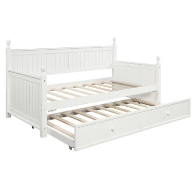 Twin Size Wood Daybed With Twin Size Trundle