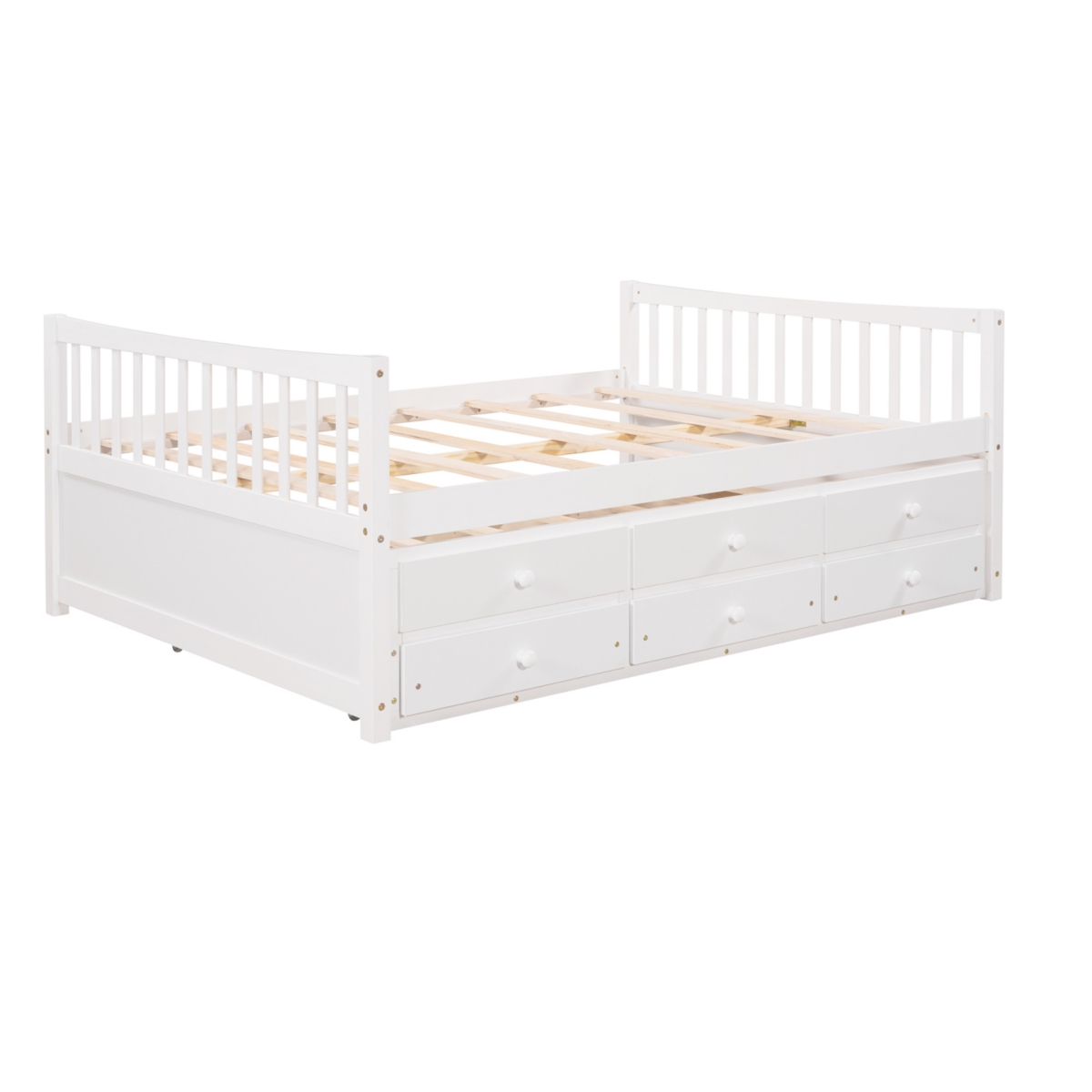 Streamdale Furniture Full Size Daybed With Twin Size Trundle And Drawers, Full Size