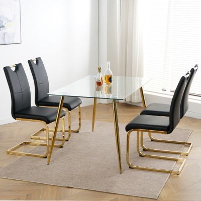 Streamdale Faux Leather Dining Chairs Set of 4