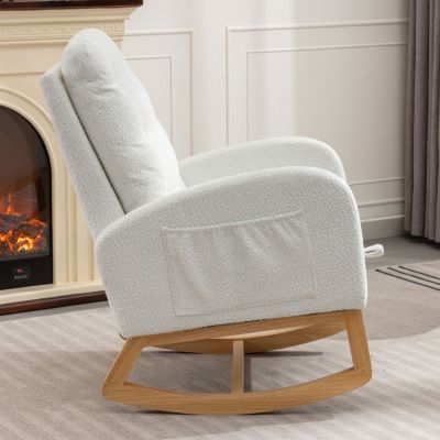 High Back Accent Rocking Chair with Footrest