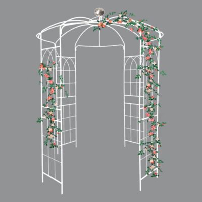 Streamdale White Birdcage Shape Wedding Pergola - 81.3" X 114.2"