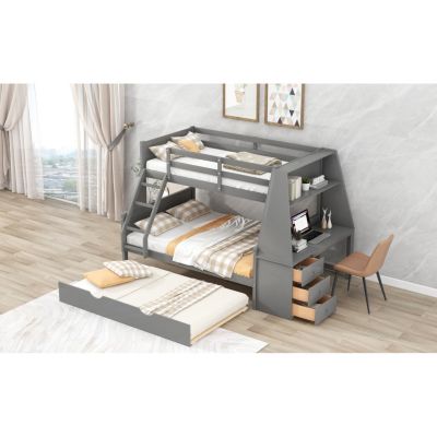 Streamdale 3-in-1 Bunk Bed with Desk, Trundle & Storage