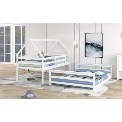 Streamdale Twin Over Full House Bunk Bed With Built-In Ladder