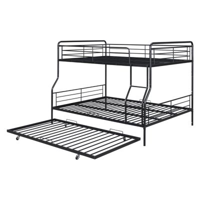 Streamdale Full XL Over Queen Metal Bunk Bed With Twin Size Trundle
