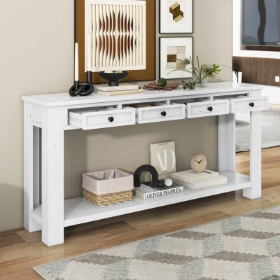 Console Table with Storage and Shelf for Entryway