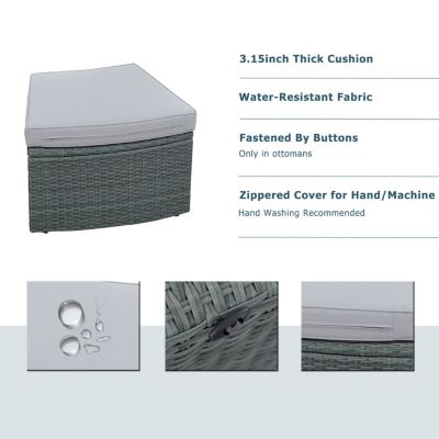 Streamdale Half-Moon Rattan Patio Sofa Set