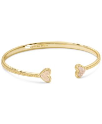 Kendra Scott - Gold-Tone Iridescent Drusy Heart Cuff Bangle Bracelet