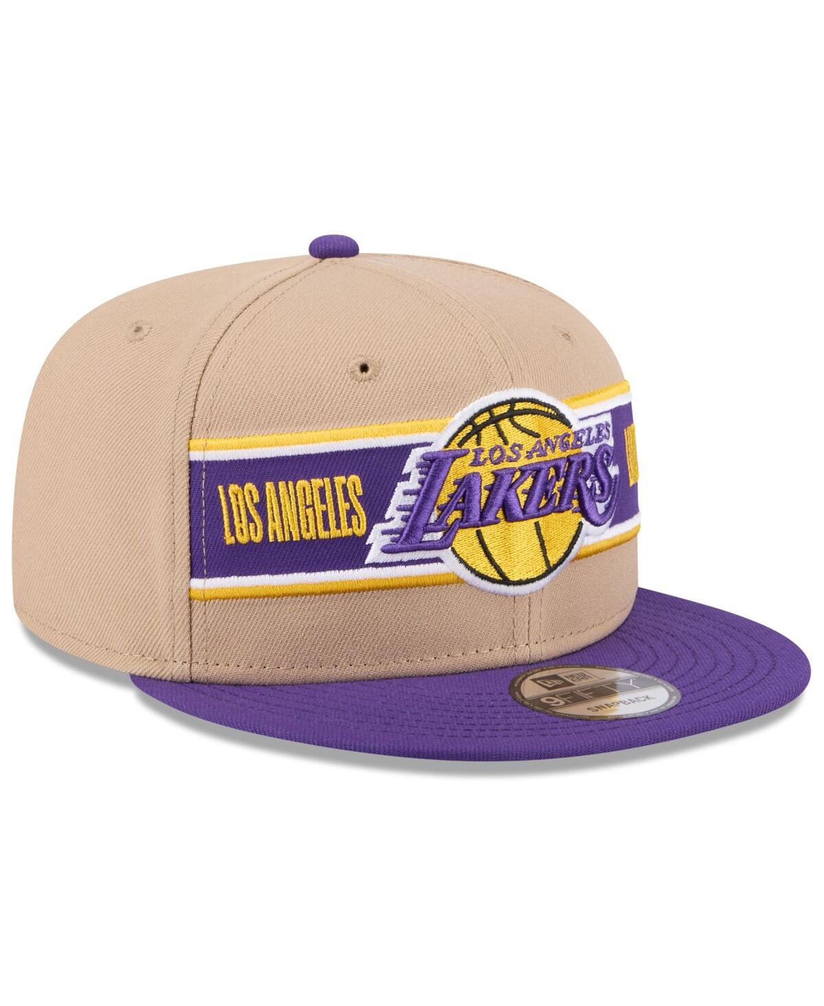 New Era Men's Tan/purple Los Angeles Lakers 2024 Nba Draft 9fifty Snapback Hat In Tan,purple