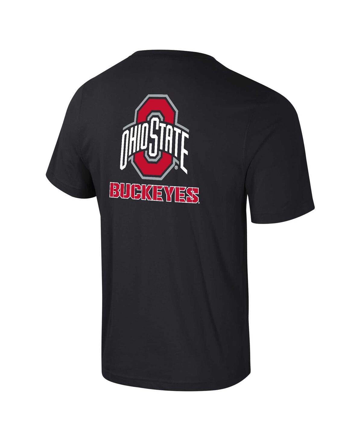 Colosseum Men's Miami Hurricanes Logo Lockup 2-hit Active Blend T-shirt In Black
