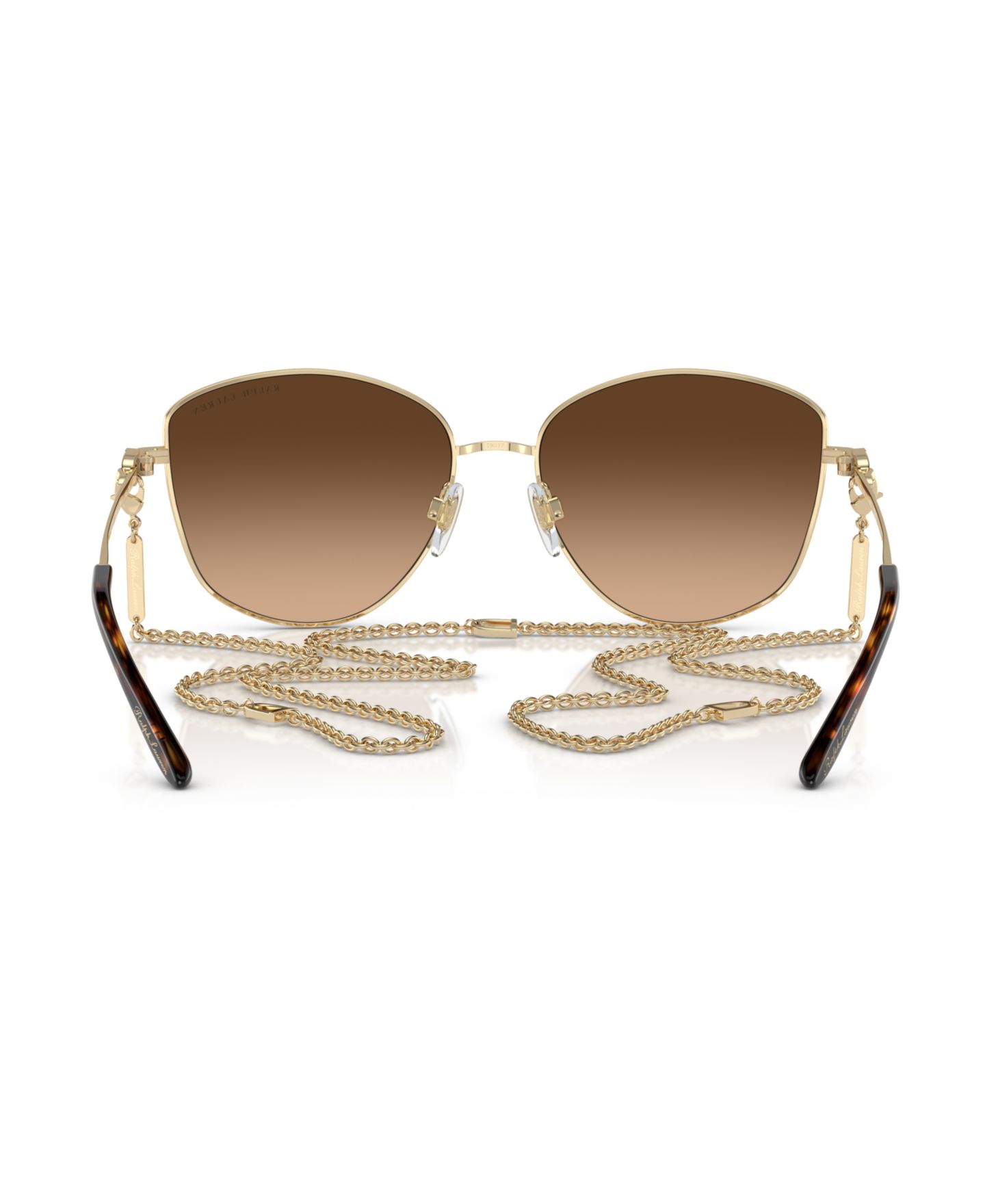Женские солнцезащитные очки Ralph Lauren The Vivienne Sunglasses, Gradient RL7079, цвет: Бледный золотой — фото 4