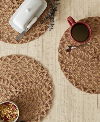  Woven Polyester Round Placemat Set of 6