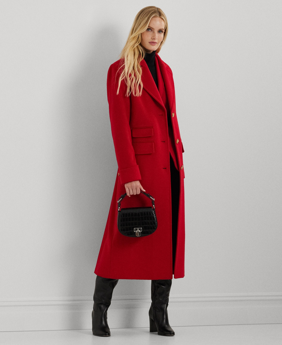 Lauren Ralph Lauren Women's Long Notched-Collar Coat