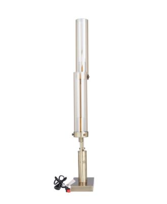 33" Metal Tall Accent Lamp with Cylinder Glass Shades