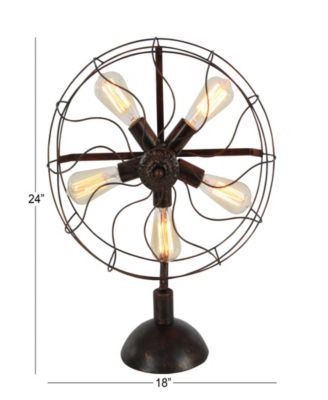 15" Metal Fan Shape 5 Light Accent Lamp
