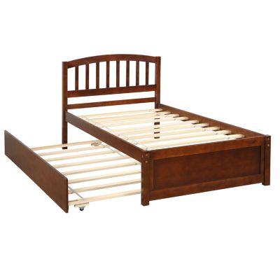 Streamdale Twin Size Platform Bed Wood Bed Frame With Trundle
