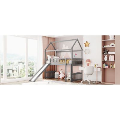 Streamdale Twin Loft Bed With Slide, House Bed With Slide