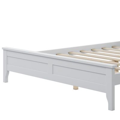 Streamdale Modern White Solid Wood Full Platform Bed