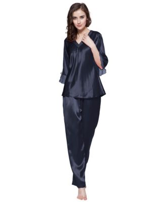 Women's Laced Silk Pajama Set