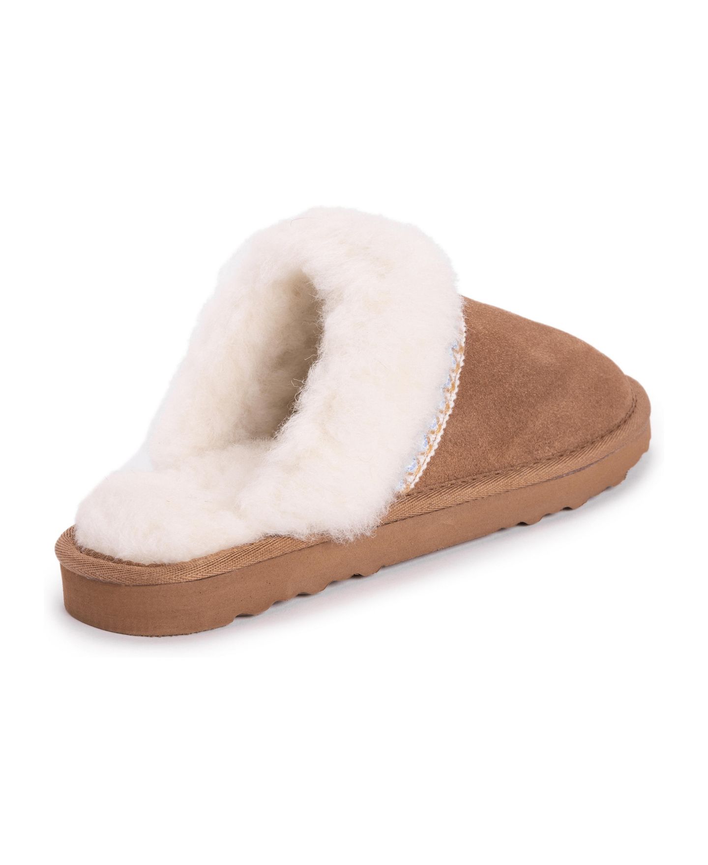 Женские тапочки MUK LUKS Dawn Suede Scuff Slippers, цвет: Карамельный — фото 5