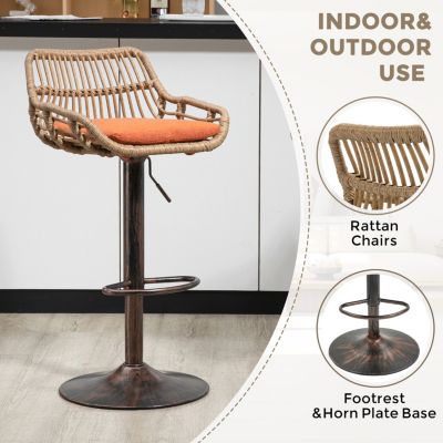Streamdale Adjustable Bar Stools Set with Footrest