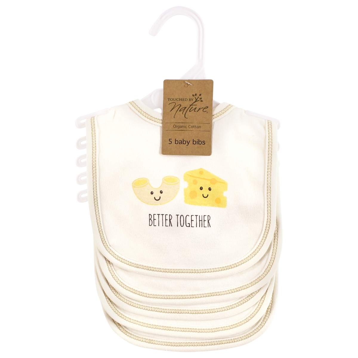 Touched by Nature Unisex Baby Organic Cotton Bibs 5pk, Cutie Pie, One